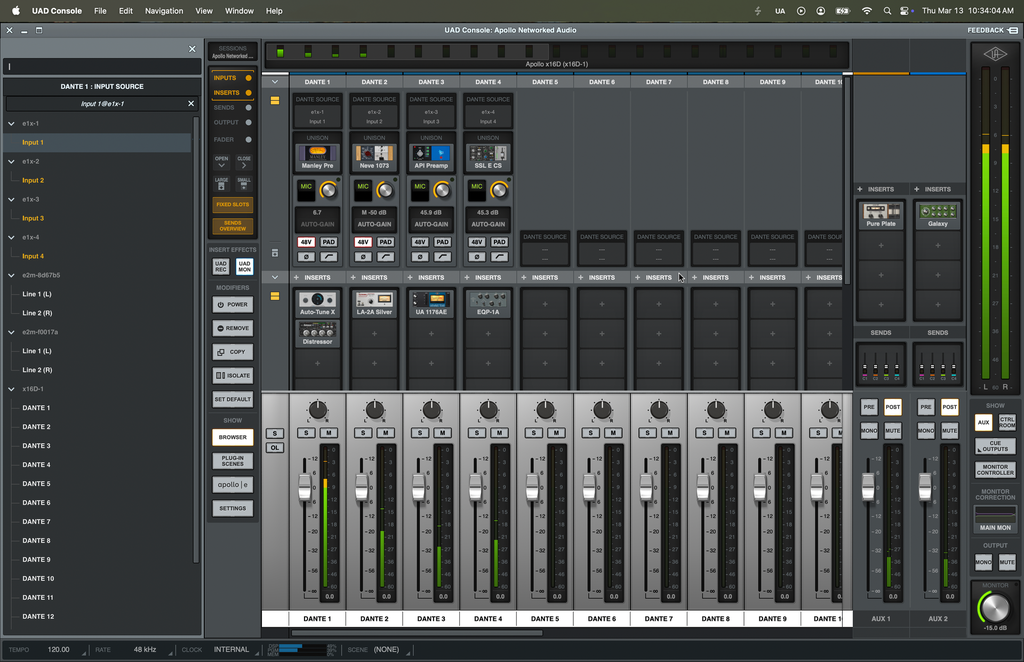 Universal Audio Apollo e1x Remote-controllable Unison Preamp (Dante)