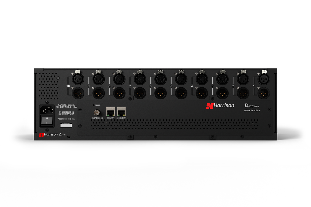 Harrison 500 Rack with Dante card and Mixer