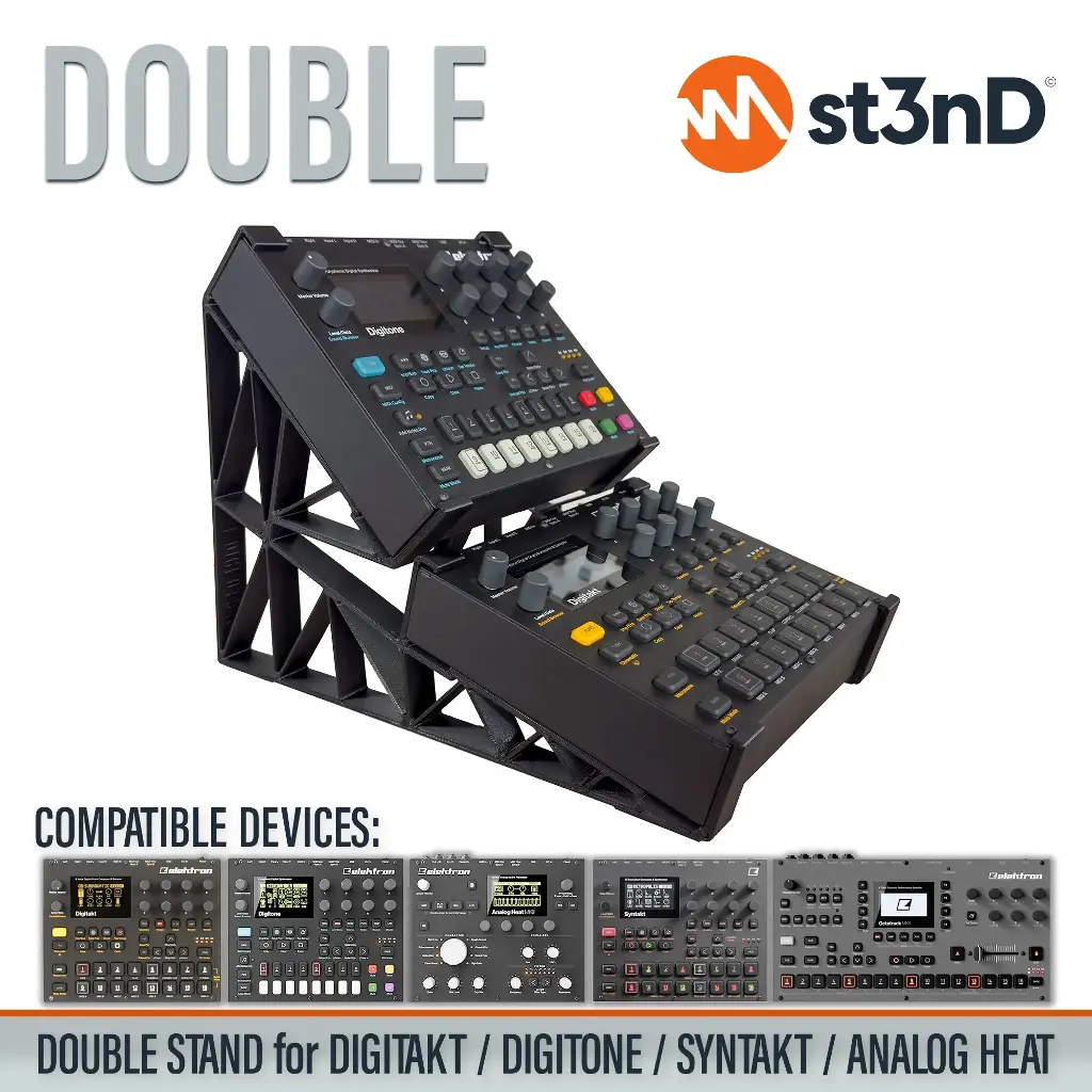 St3nD Elektron Digitakt/Digitone/Analog Heat Mk1 & Mk2/Octatrack Mk2 - Double Stand