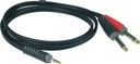 Klotz 3,5 Jack - 2x 6,3 Jack 2m